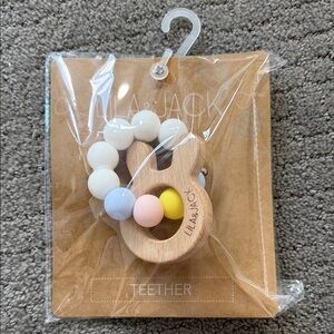 Lila & Jack Wooden Teether with Pastel Beads